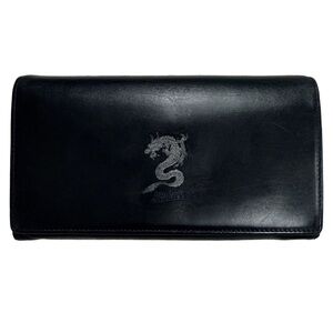 Jean Paul Gaultier Black Leather Dragon Motif Wallet